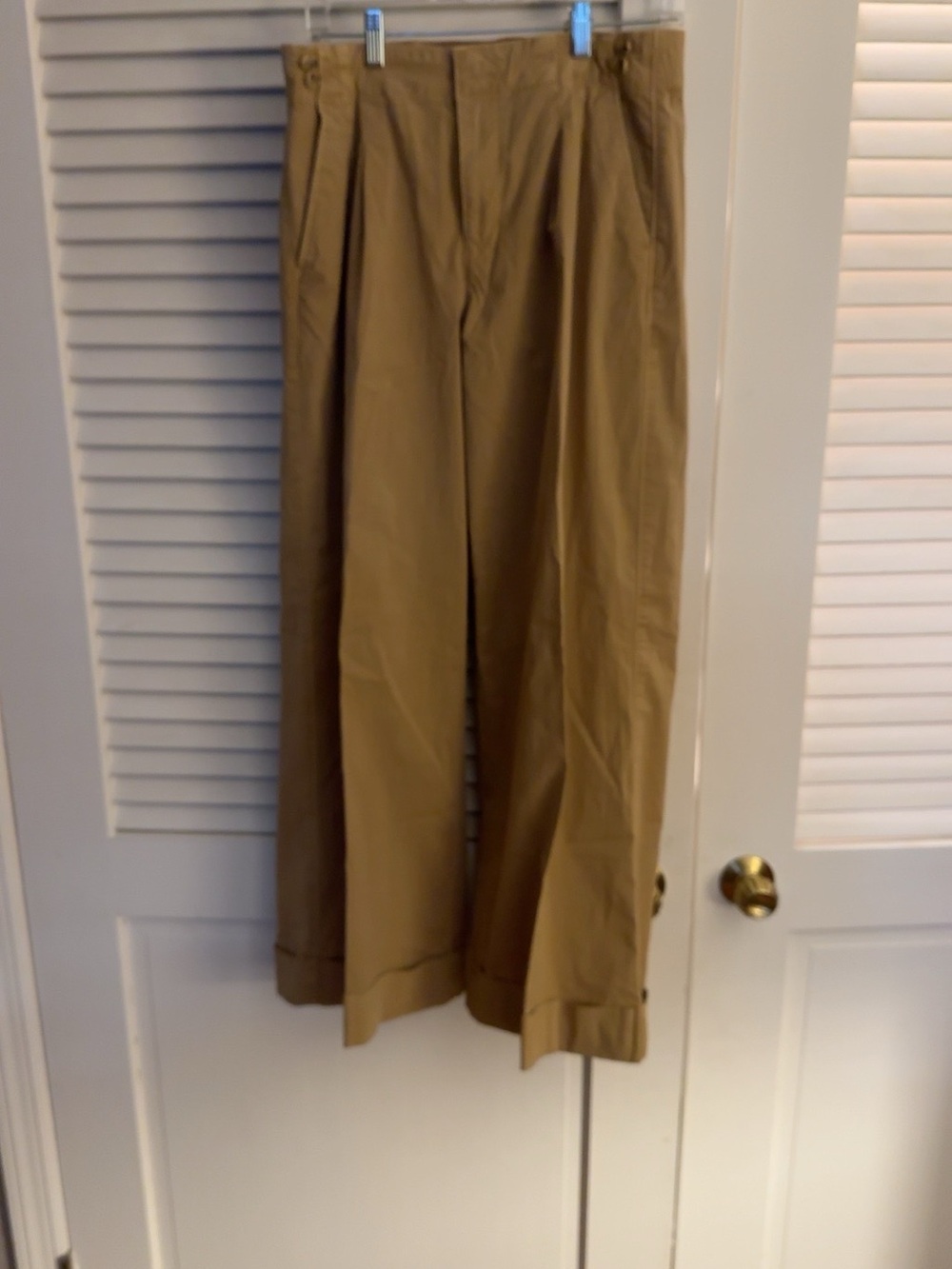 American Eagle Size 6 Wide Leg Lightweight Khaki Pull-On Pants Stretch